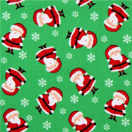 green Christmas fabric by Timeless Treasures Mini Santas Fabric by ...