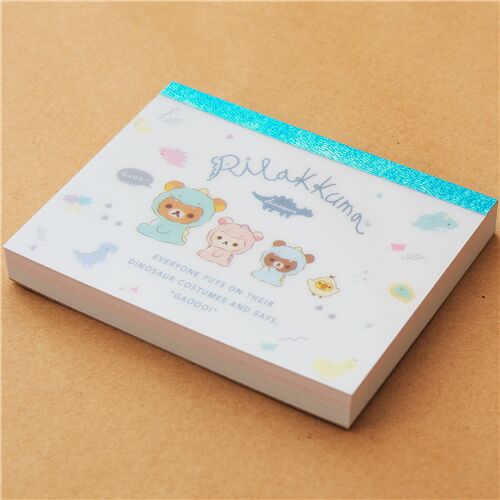 mini shiny Rilakkuma and dinosaur suits memo pad by San-X - modeS4u