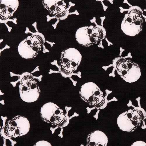 mini skull fabric in black by Timeless Treasures USA Fabric by Timeless ...