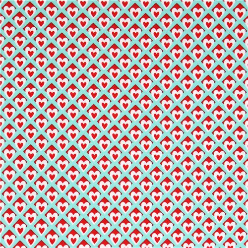 mint green Heart of Mine hearts love fabric prodotto da Michael Miller 2