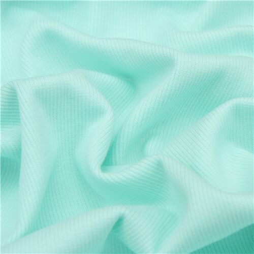 mint green ribbed knit fabric Fabric by Japanese Indie modeS4u