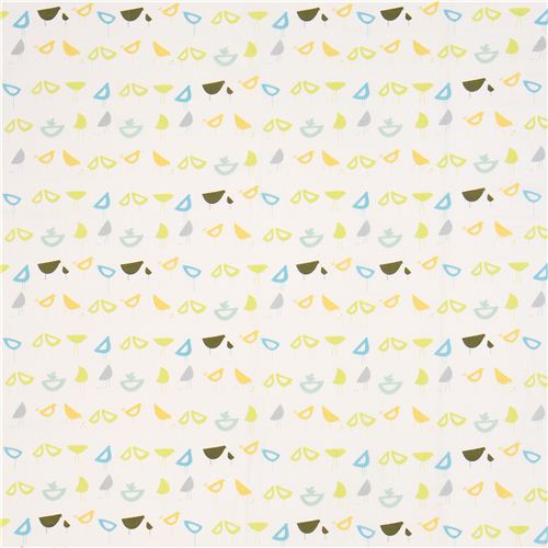 monaluna bird organic fabric from the USA blue-yellow-green 2