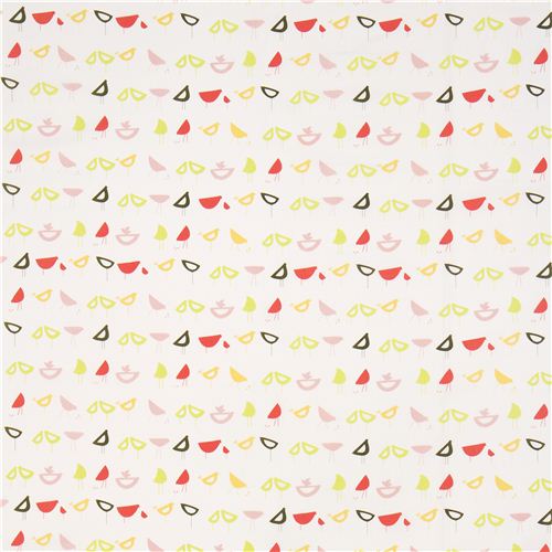 monaluna bird organic fabric from the USA red-yellow-green 2