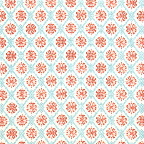 monaluna flower pattern filigree organic fabric USA 2