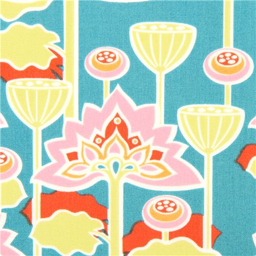 monaluna lotus flower lotus blossom organic fabric USA Fabric by