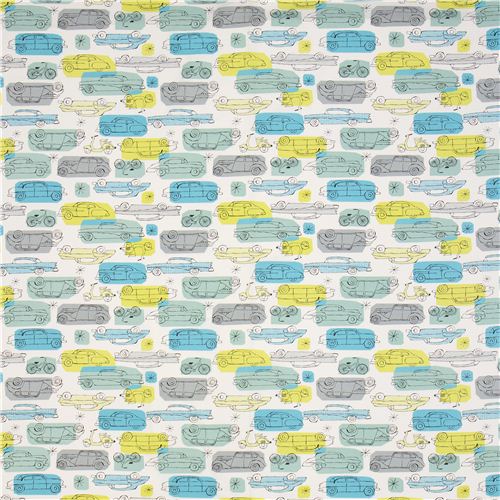 monaluna vintage car organic fabric from the USA blue 2