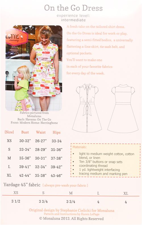 monaluna women's dress sewing pattern On The Go Dress - modeS4u