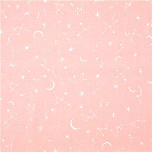 Pink Galaxy Constellation Cotton Fabric