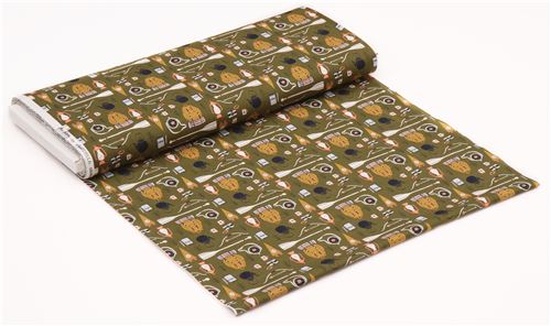 moss green fabric paddle backpack teapot by Dear Stella USA 3