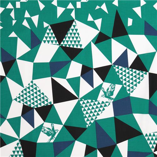 mountain green triangle echino Decoro cotton sateen fabric 1
