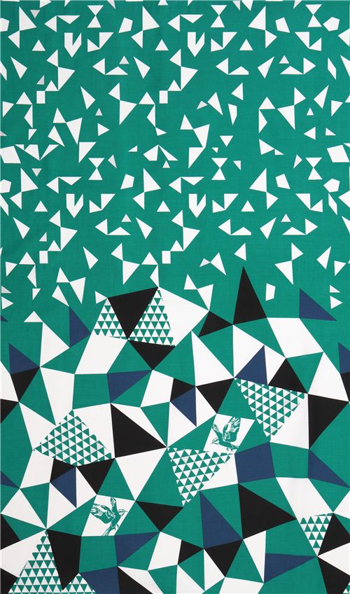 mountain green triangle echino Decoro cotton sateen fabric 2