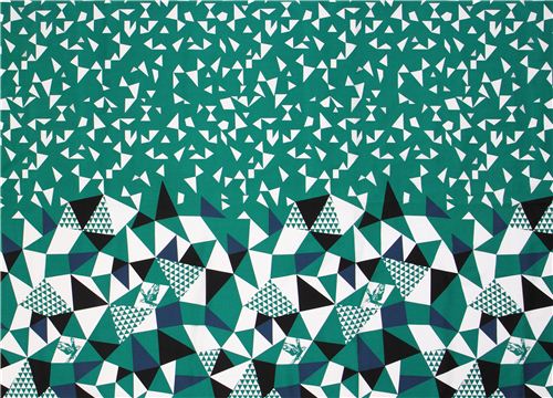 mountain green triangle echino Decoro cotton sateen fabric 3