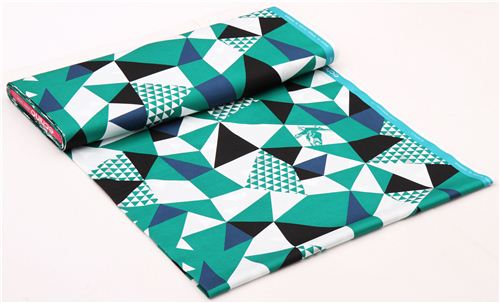 mountain green triangle echino Decoro cotton sateen fabric 4