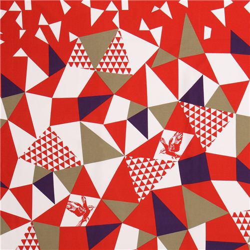 mountain red triangle echino Decoro algodn sateen fabric 2