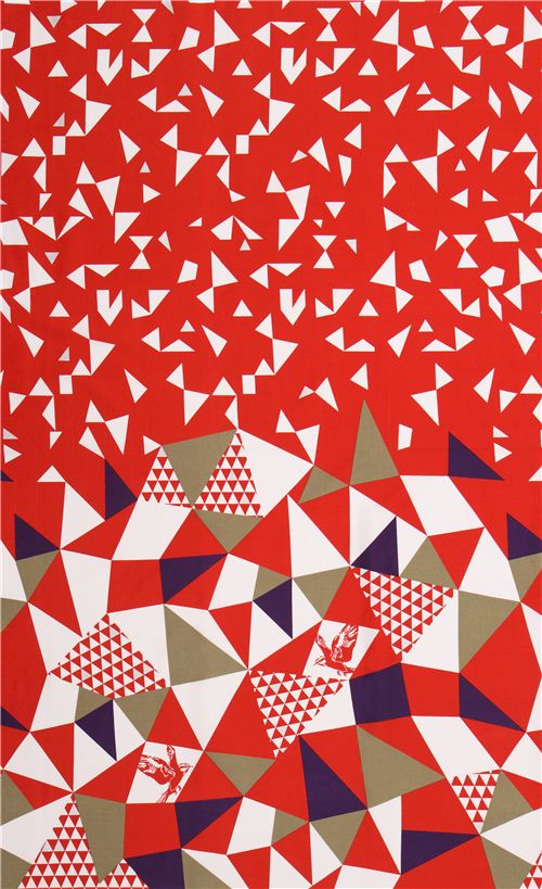 mountain red triangle echino Decoro algodn sateen fabric 3