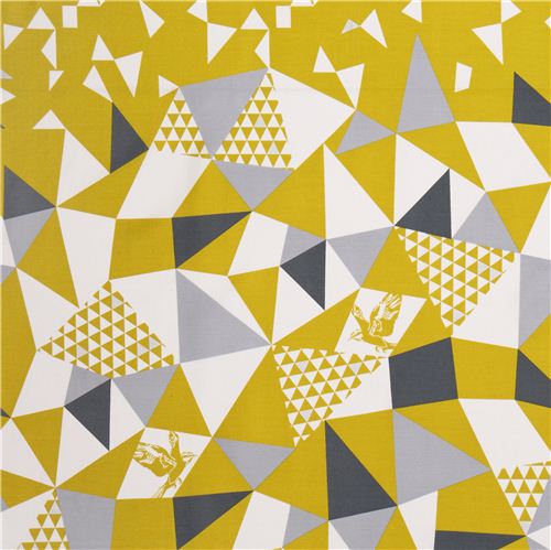 mountain yellow triangle echino Decoro cotton sateen fabric 2