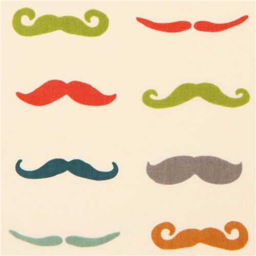 moustache retro organic knit fabric birch USA 1