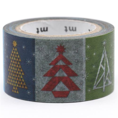 mt Washi Tape colorful tree deco tape Merry Christmas Christmas Tape