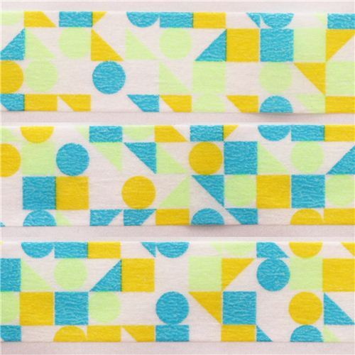 mt Washi Masking Tape deco tape circle triangle square neon blue