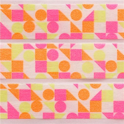 mt Washi Masking Tape deco tape circle triangle square neon pink