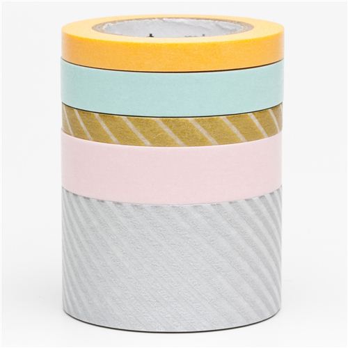 mt Washi Tape deco tape set 5pcs with stripes Deco Tape Sets Deco