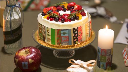 Set cinta adhesiva decorativa washi de Navidad 3 uds. con raya joya �rbol 12