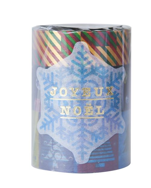 Set cinta adhesiva decorativa washi de Navidad 3 uds. con raya joya �rbol 4