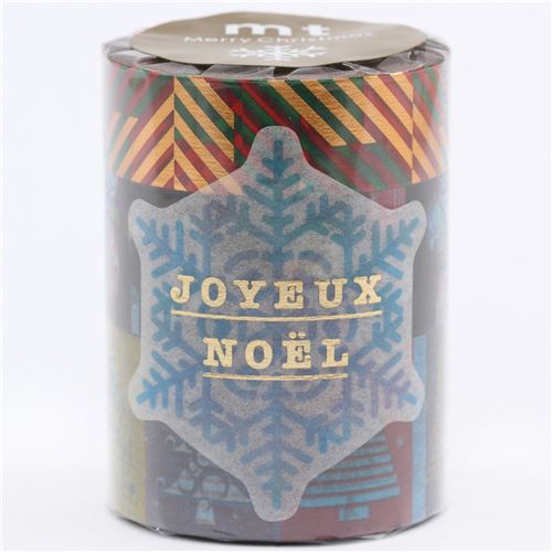 Set cinta adhesiva decorativa washi de Navidad 3 uds. con raya joya �rbol 2