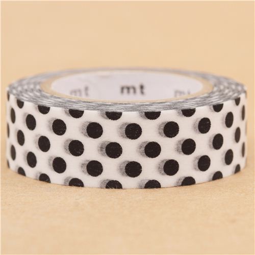 mt Washi Masking Tape deco tape with black polka dots Washi Masking