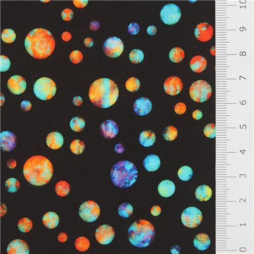 multicolor dot fabric by Quilting Treasures in black