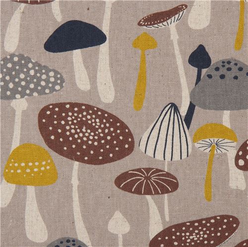 mushroom extra wide taupe Canvas fabric from Japan Fabric