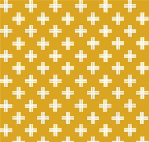 mustard yellow Riley Blake white stripe plus sign fabric 2