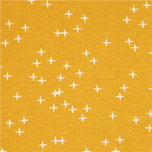 mustard yellow with light cream plus shape star birch knit organic