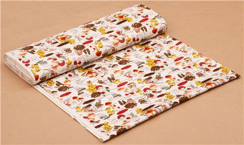 natual-colored mushroom types oxford fabric by Cosmo from Japan 3