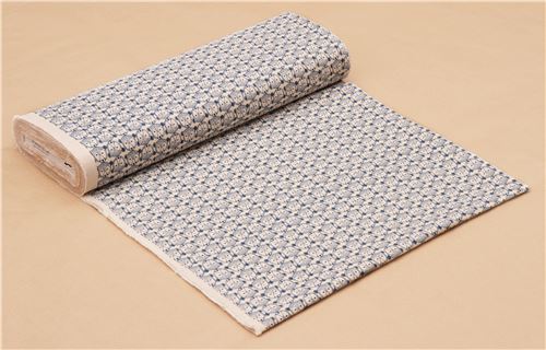 natural color blue bear face Canvas fabric Kokka Japan 3