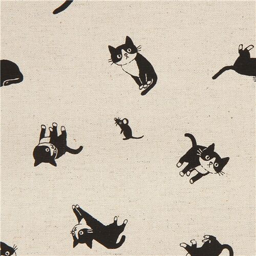 Toile Au Coloris Naturel Avec Des Chats Noirs Dans Tous Les Sens Modes4u