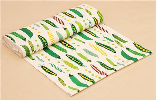 natural color cotton printed oxford fabric pea vegetable from Japan 5