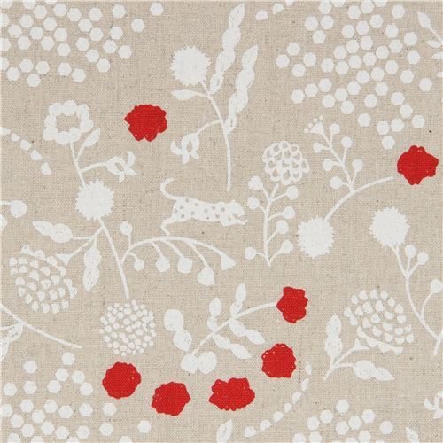 natural color flower canvas fabric by echino Fabric