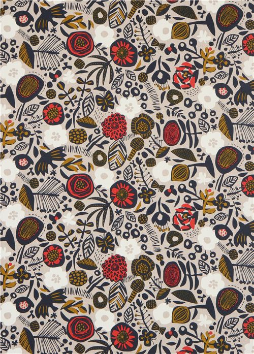 natural color flower laminate fabric by Cosmo modeS4u