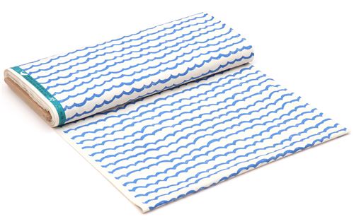 natural color with blue wave fabric by Cotton and Steel 3