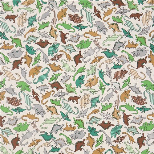 natural color with cute brown grey green dinosaur oxford fabric from ...