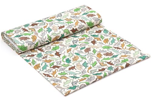 natural color with cute brown grey green dinosaur oxford fabric from Japan 3