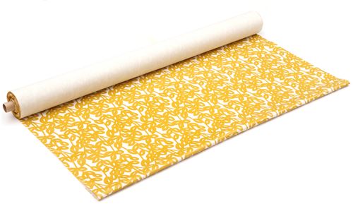 natural color with mustard yellow leaf laminate fabric from Japan 4