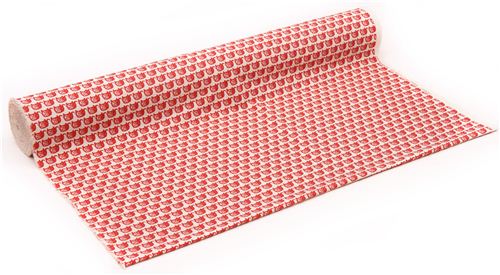 natural-colored canvas red elephant animal fabric by Kokka from Japan 3