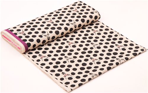 natural-colored echino samber canvas fabric stag with polka dots 3