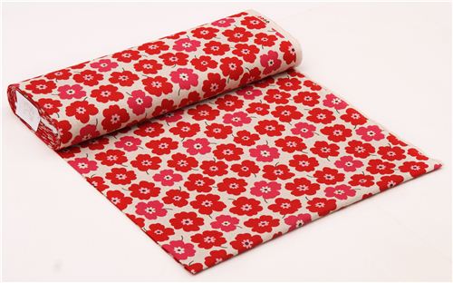 natural-colored flower Canvas fabric from Japan 3