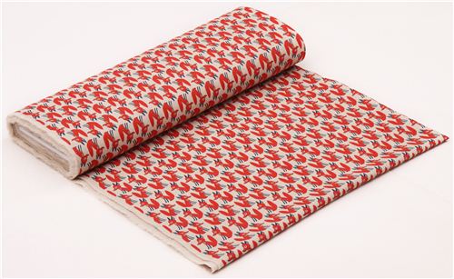 natural-colored fox animal Canvas fabric from Japan 3