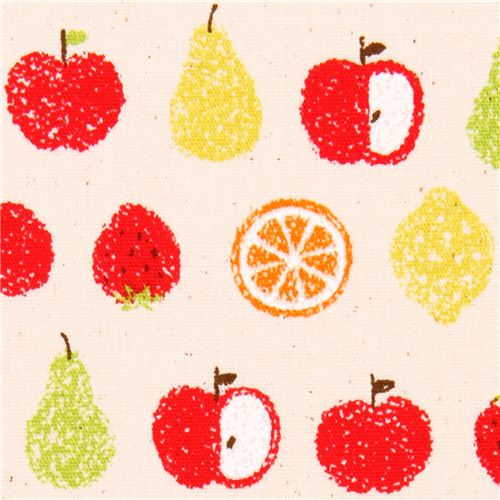 natural-colored fruit apple pear poplin fabric Cosmo Japan 1