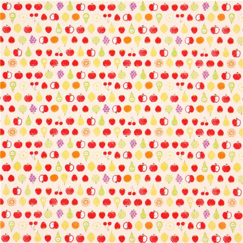 natural-colored fruit apple pear poplin fabric Cosmo Japan 2