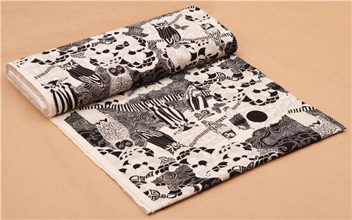 natural-colored owl cloud geo Canvas fabric Kokka Japan 5